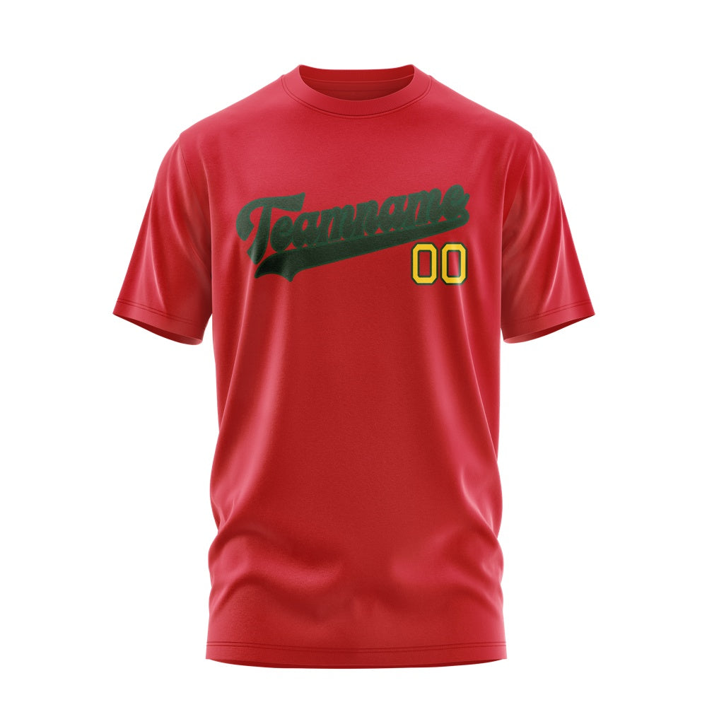 Custom Red Dark Green T-Shirt
