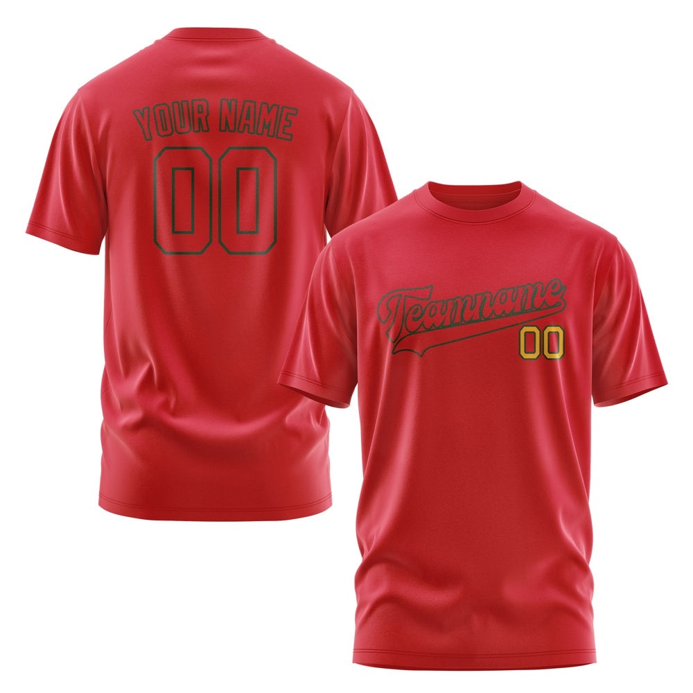 Custom Red Red T-Shirt