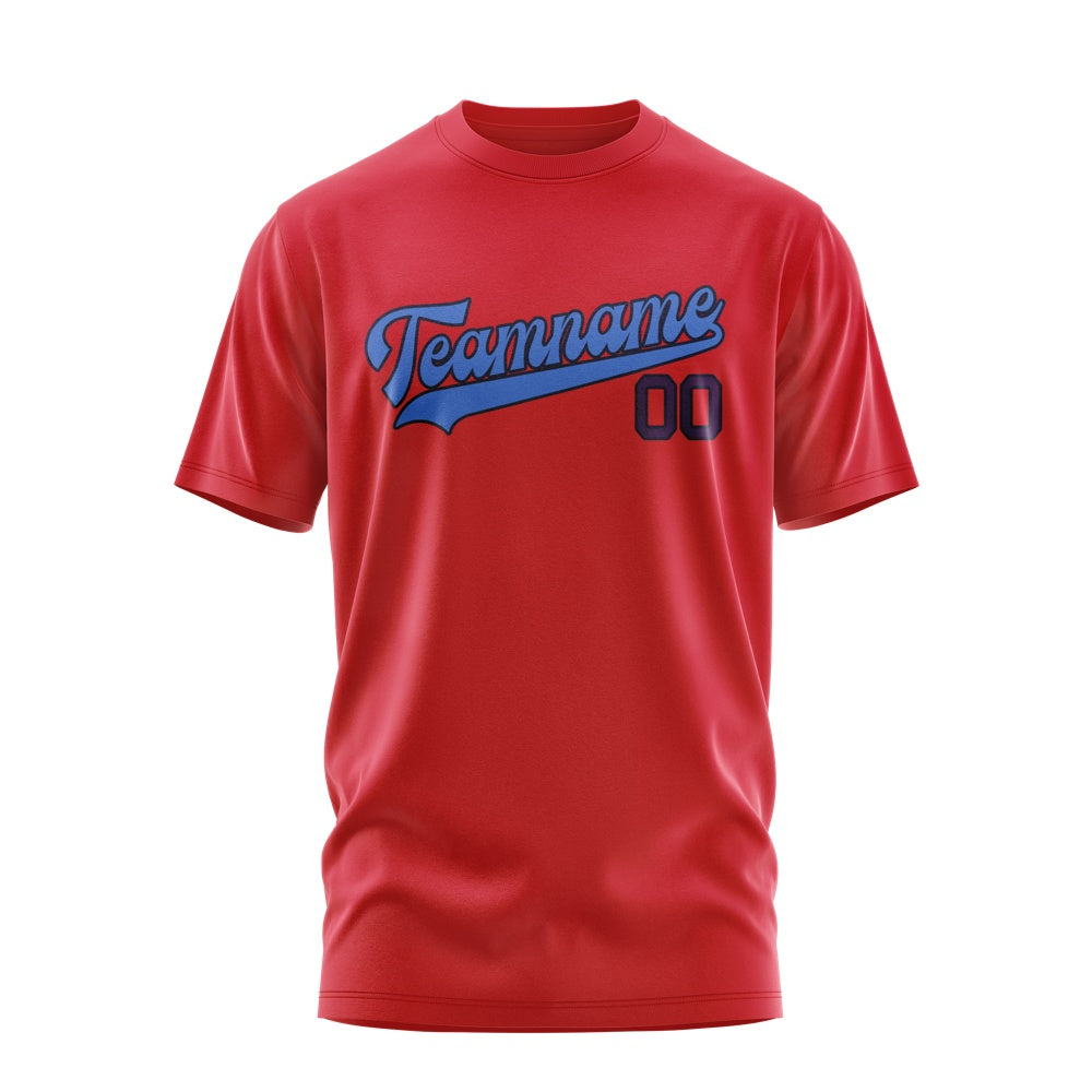 Custom Red Sky Blue T-Shirt