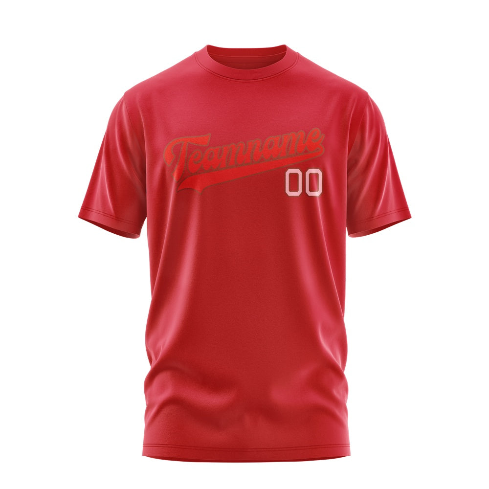Custom Red Orange Red T-Shirt