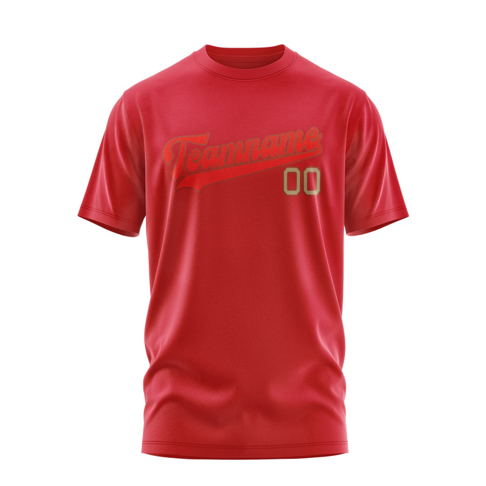 Custom Red Orange Red T-Shirt