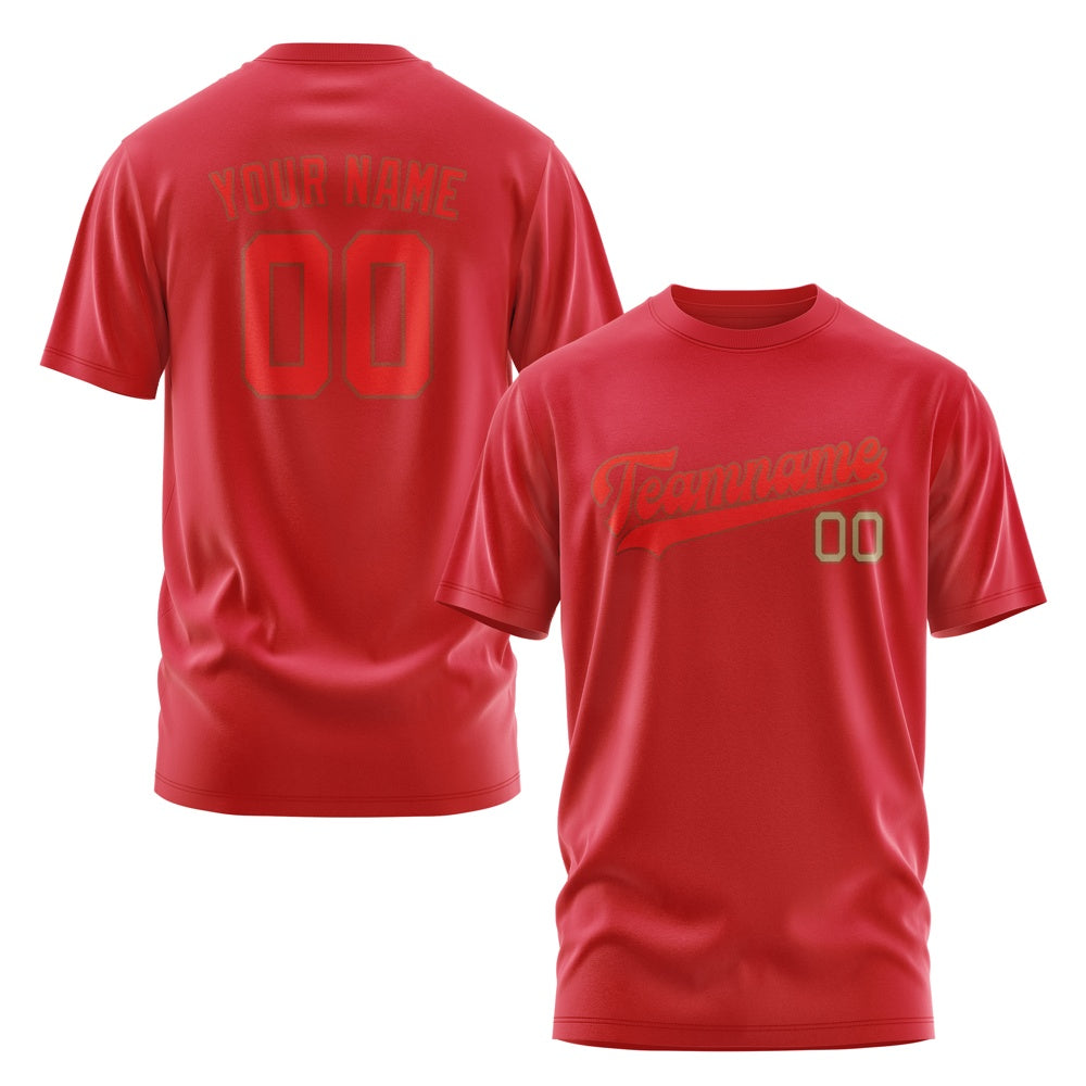 Custom Red Orange Red T-Shirt