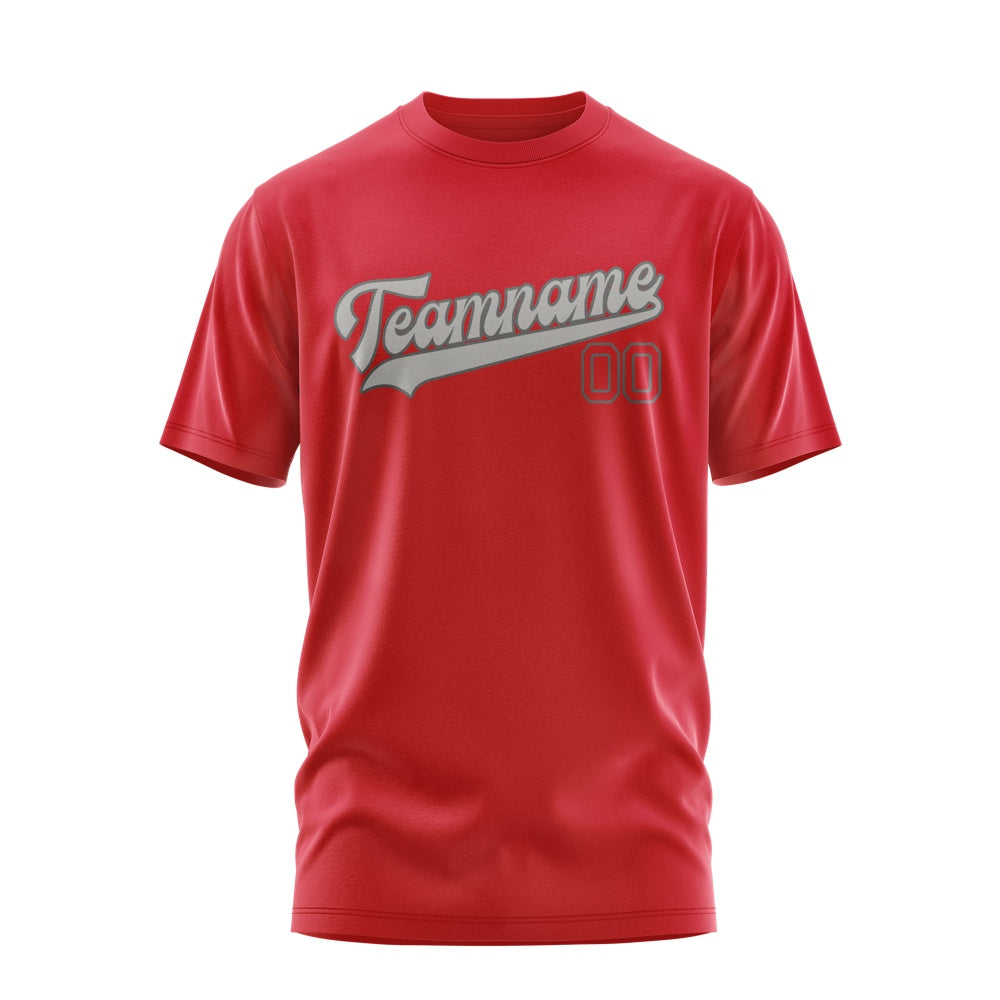 Custom Red Gray T-Shirt
