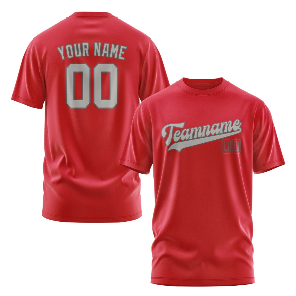 Custom Red Gray T-Shirt