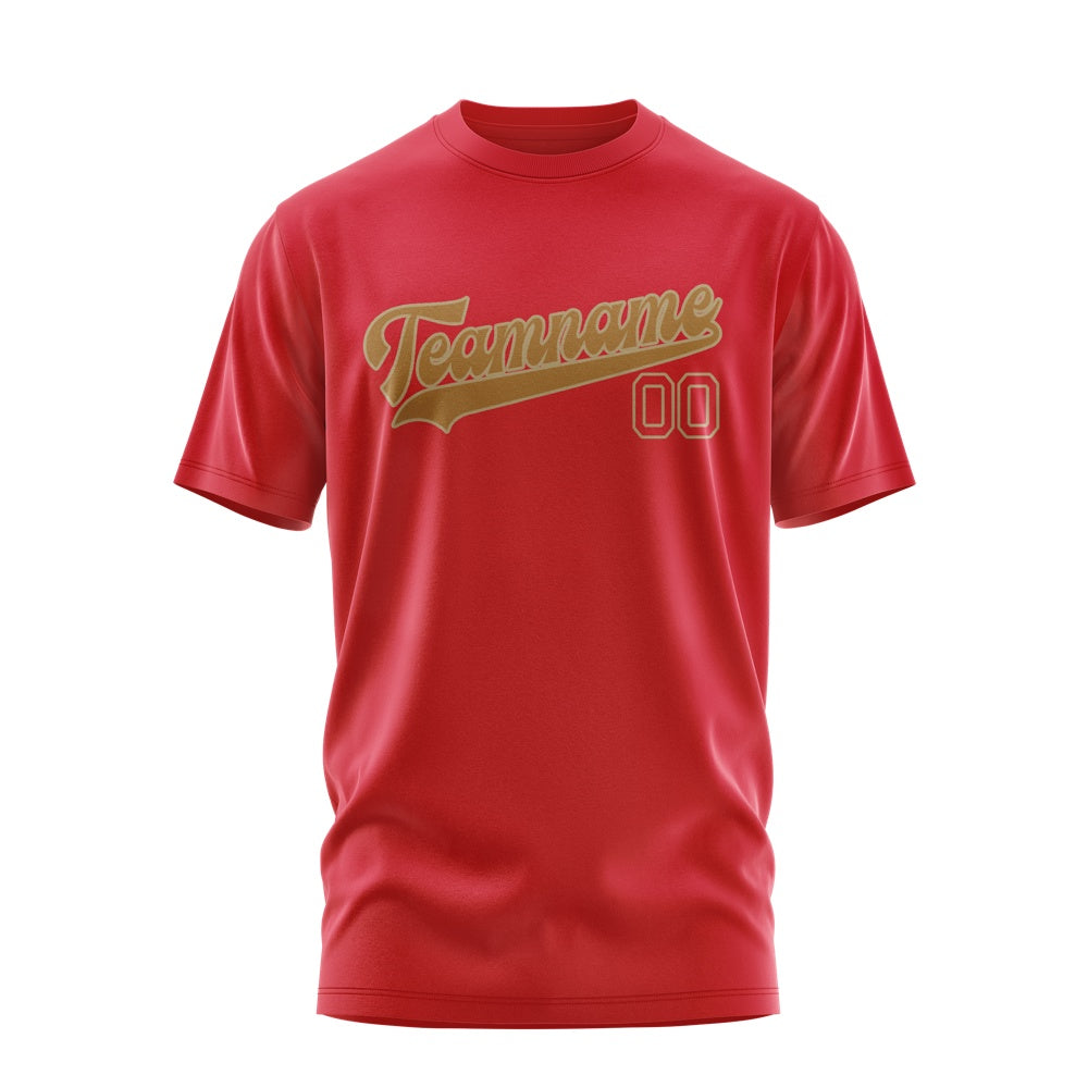 Custom Red Khaki T-Shirt