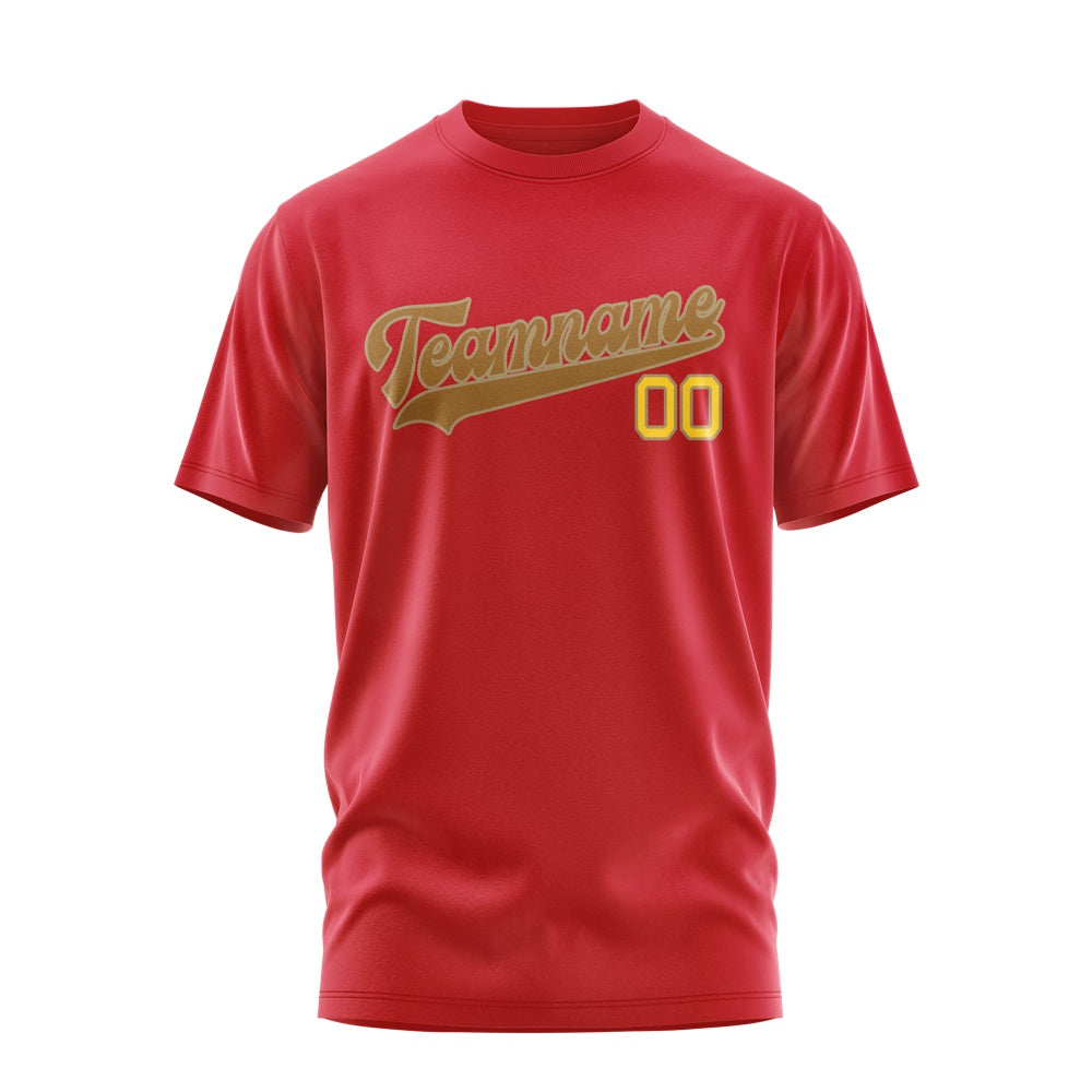 Custom Red Khaki T-Shirt