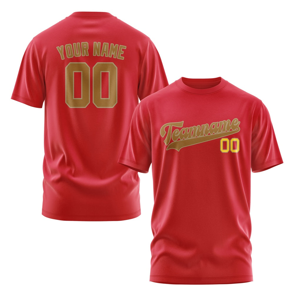 Custom Red Khaki T-Shirt