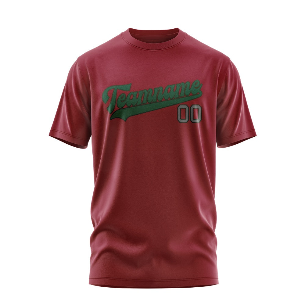Custom Crimson Red Green T-Shirt