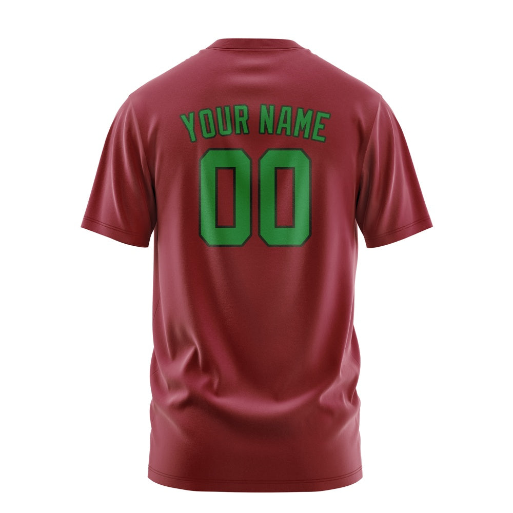Custom Crimson Red Emerald Green T-Shirt