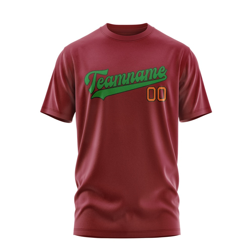 Custom Crimson Red Emerald Green T-Shirt