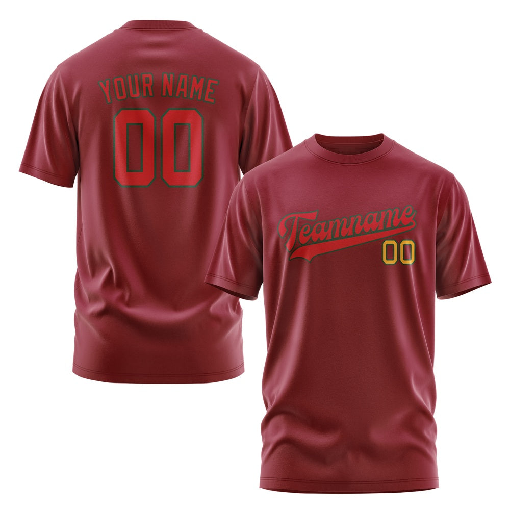 Custom Crimson Red Red T-Shirt
