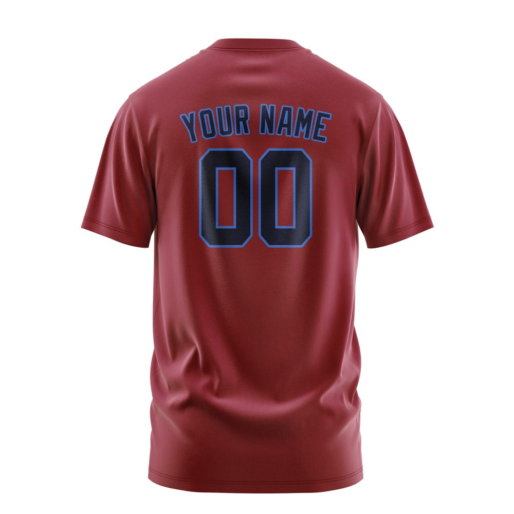 Custom Crimson Red Navy T-Shirt