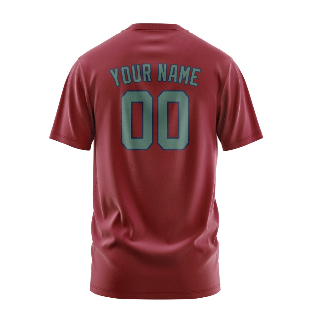 Custom Crimson Red Blue Green T-Shirt