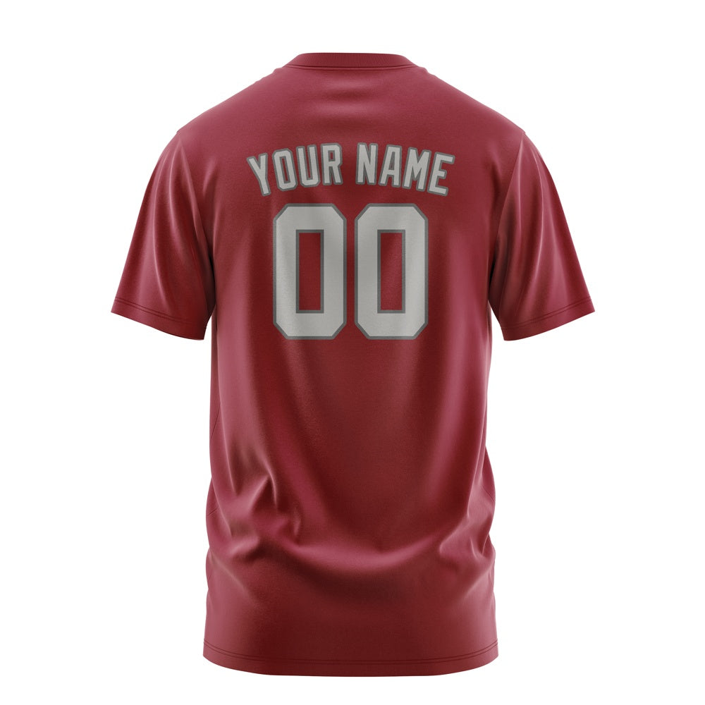 Custom Crimson Red Gray T-Shirt