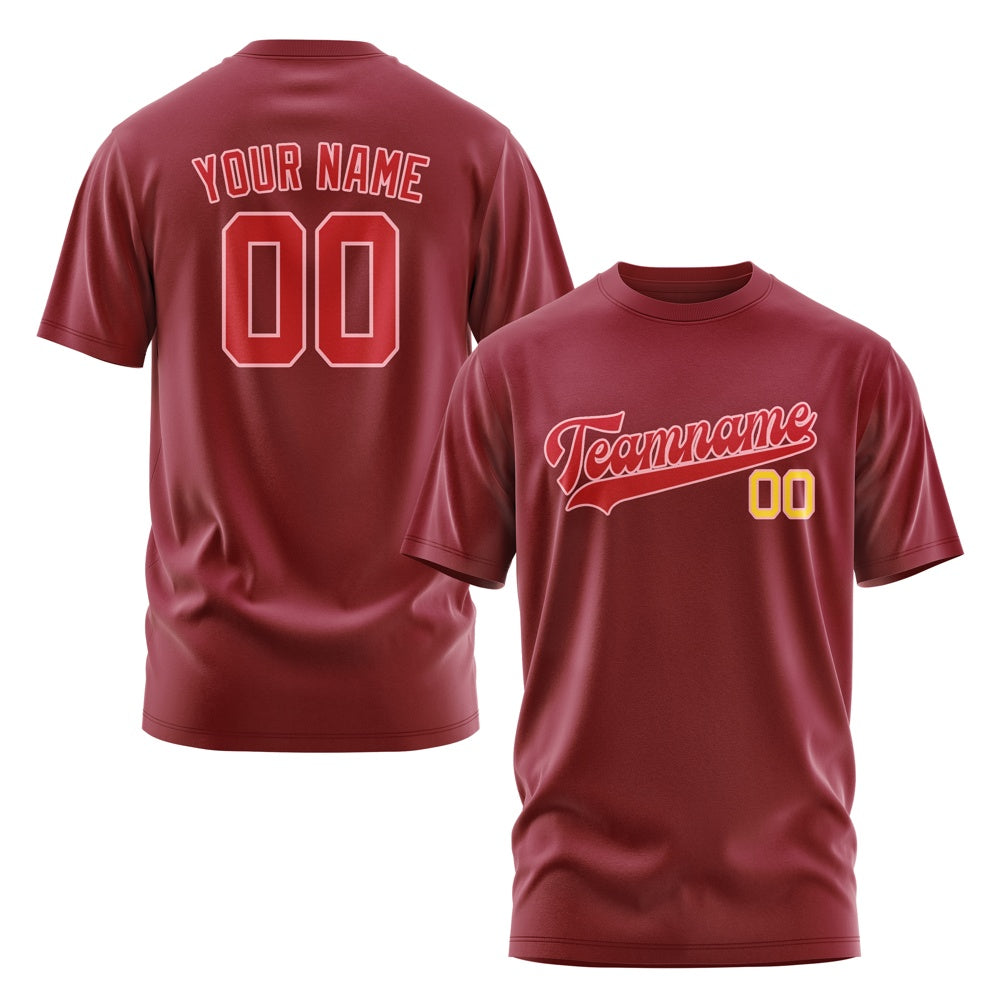 Custom Crimson Red Red T-Shirt