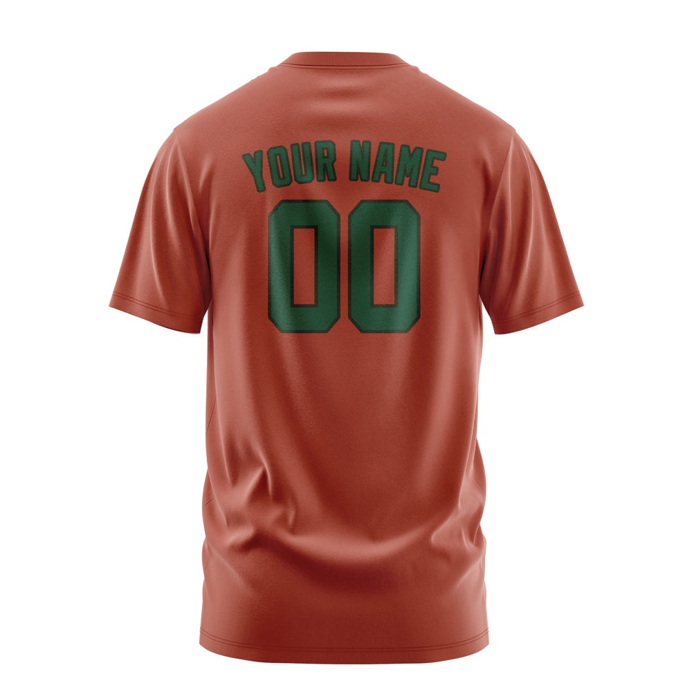 Custom Coral Red Green T-Shirt