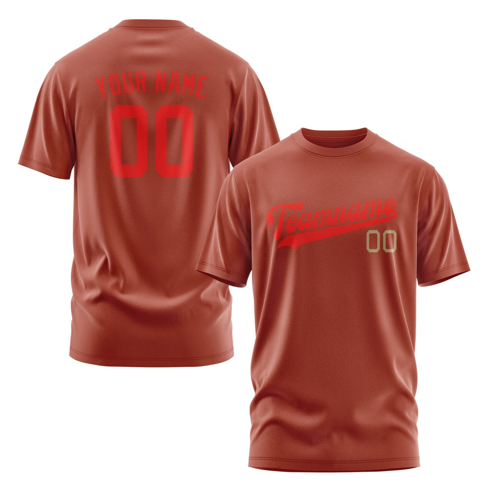 Custom Coral Red Orange Red T-Shirt