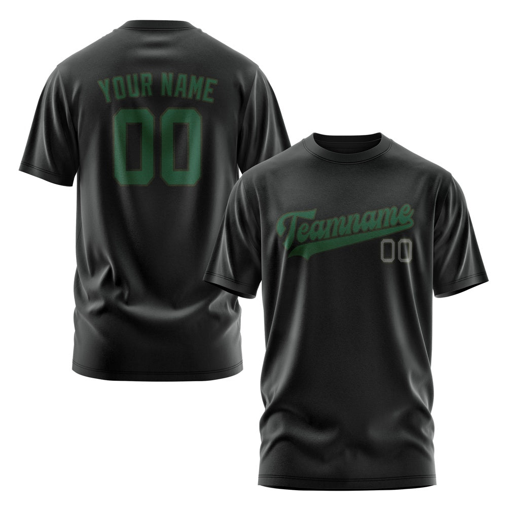 Custom Black Green T-Shirt