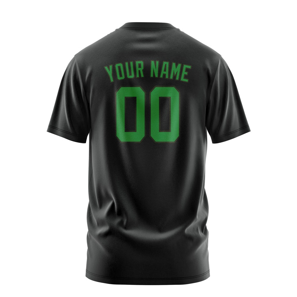 Custom Black Emerald Green T-Shirt