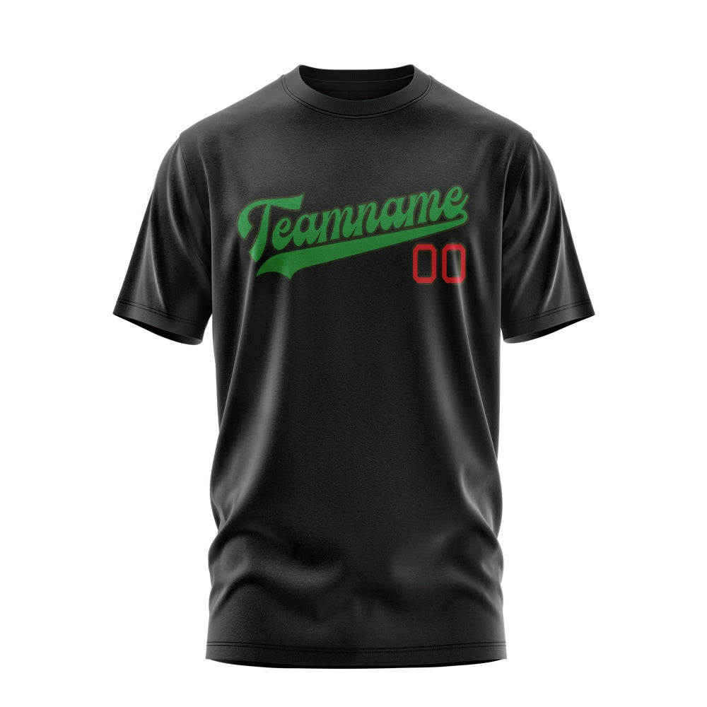 Custom Black Emerald Green T-Shirt