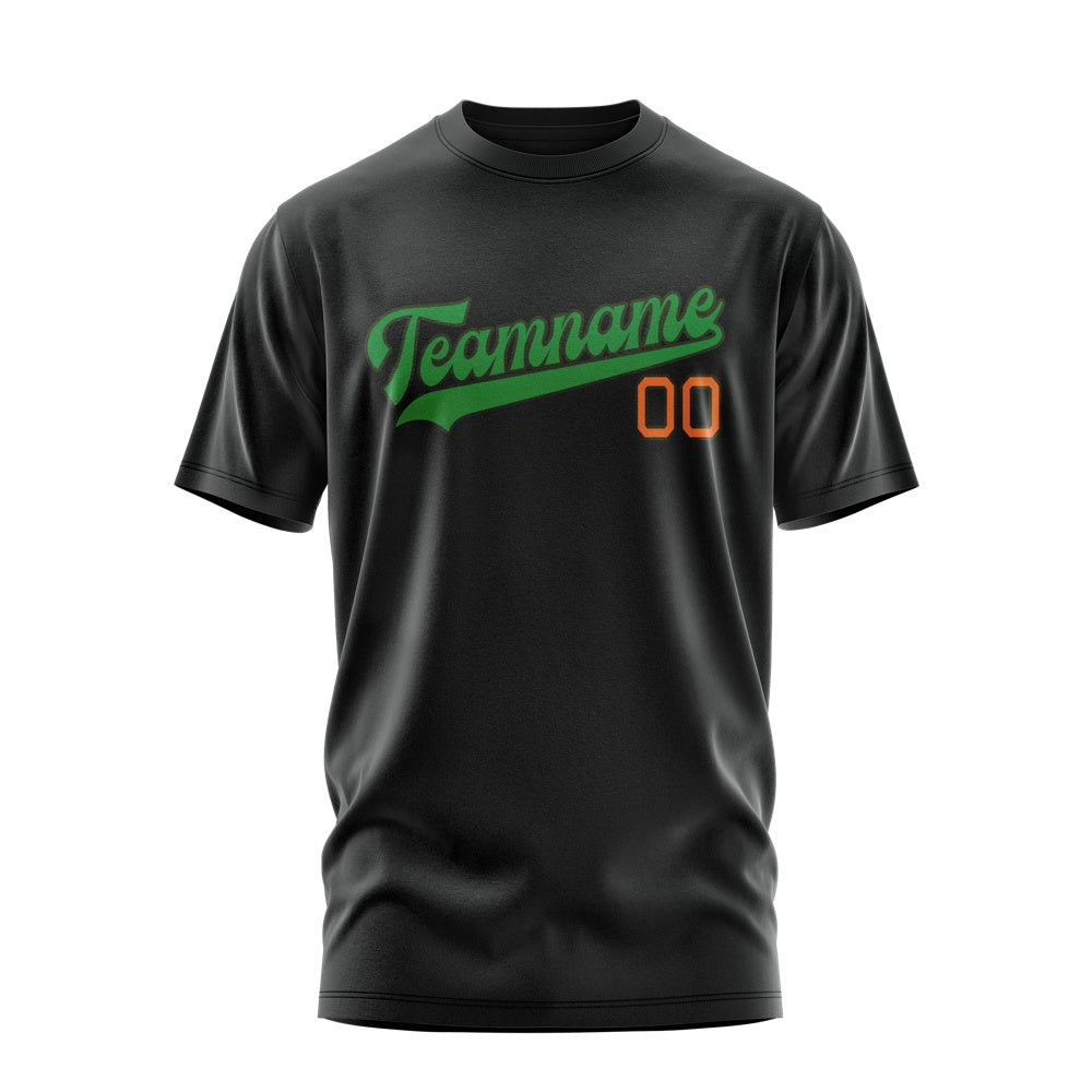 Custom Black Emerald Green T-Shirt