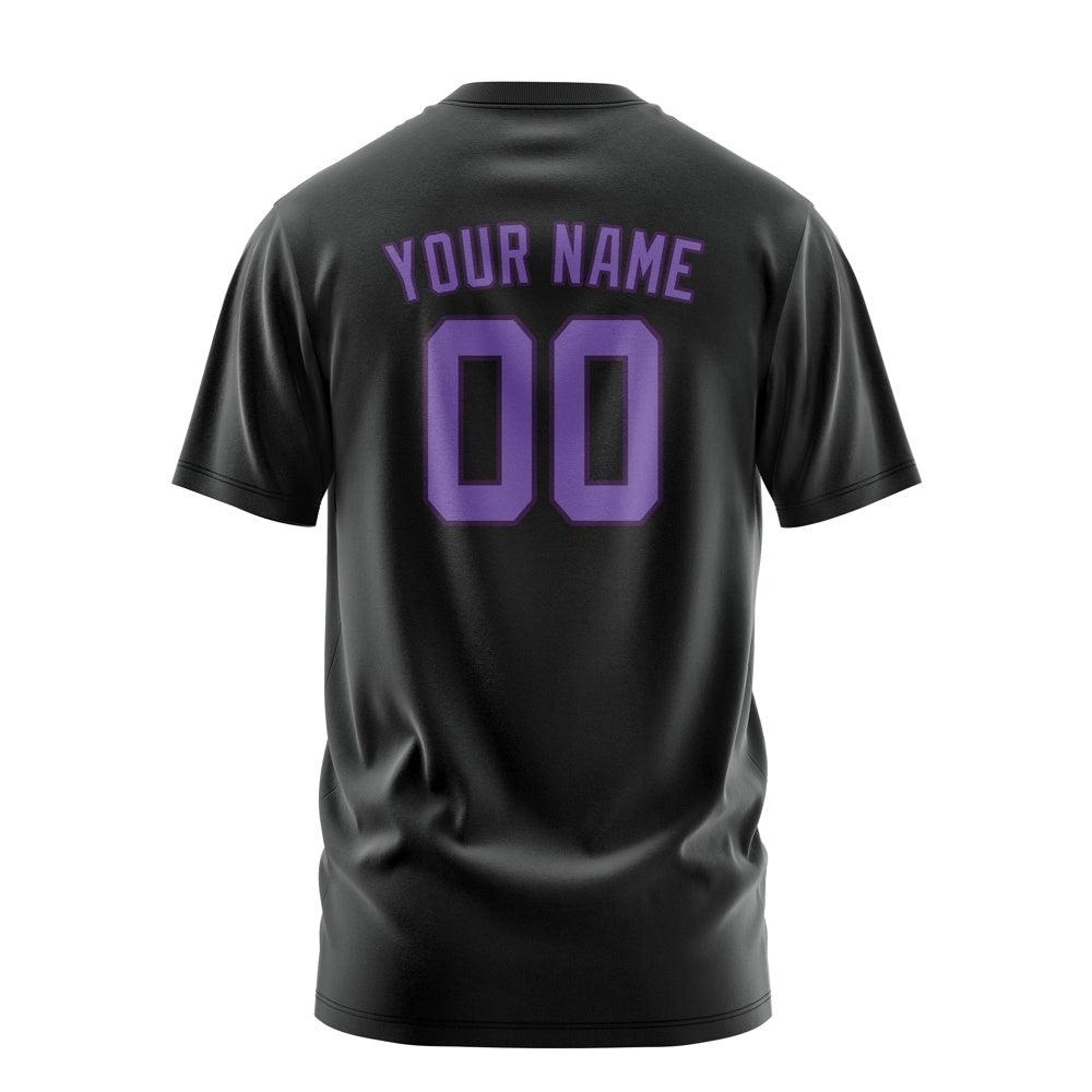 Custom Black Light Purple T-Shirt