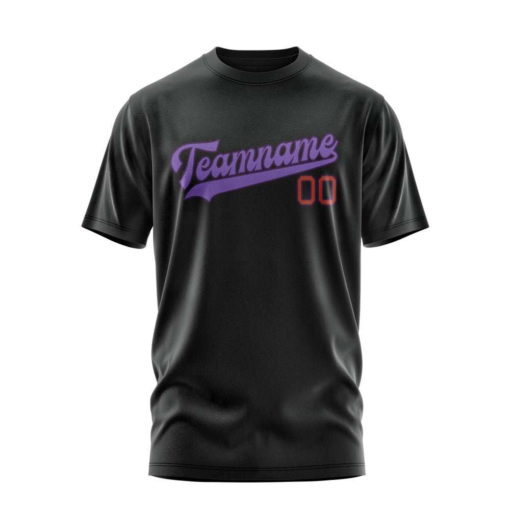 Custom Black Light Purple T-Shirt