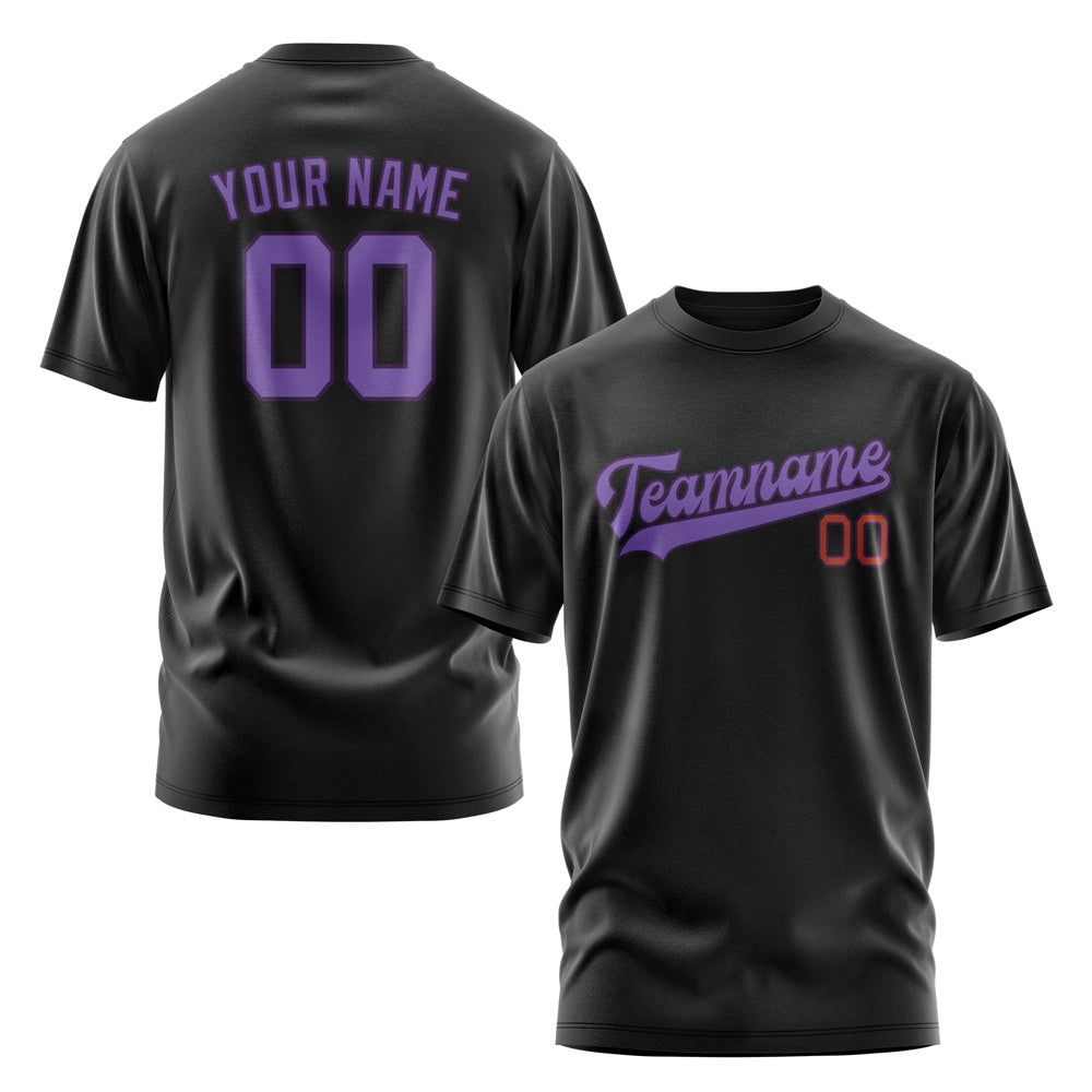 Custom Black Light Purple T-Shirt