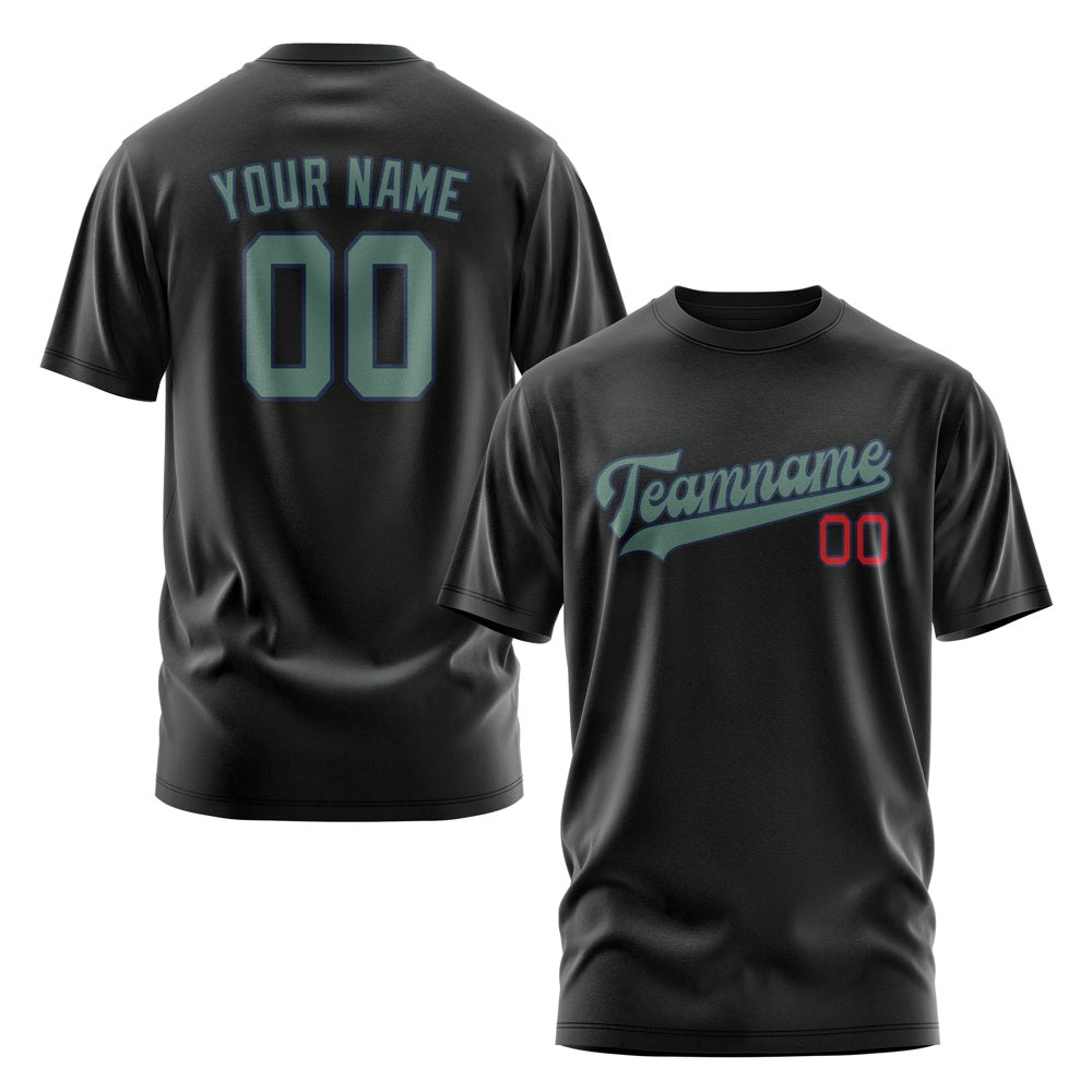 Custom Black Blue Green T-Shirt