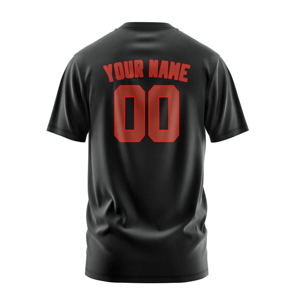 Custom Black Coral Red T-Shirt