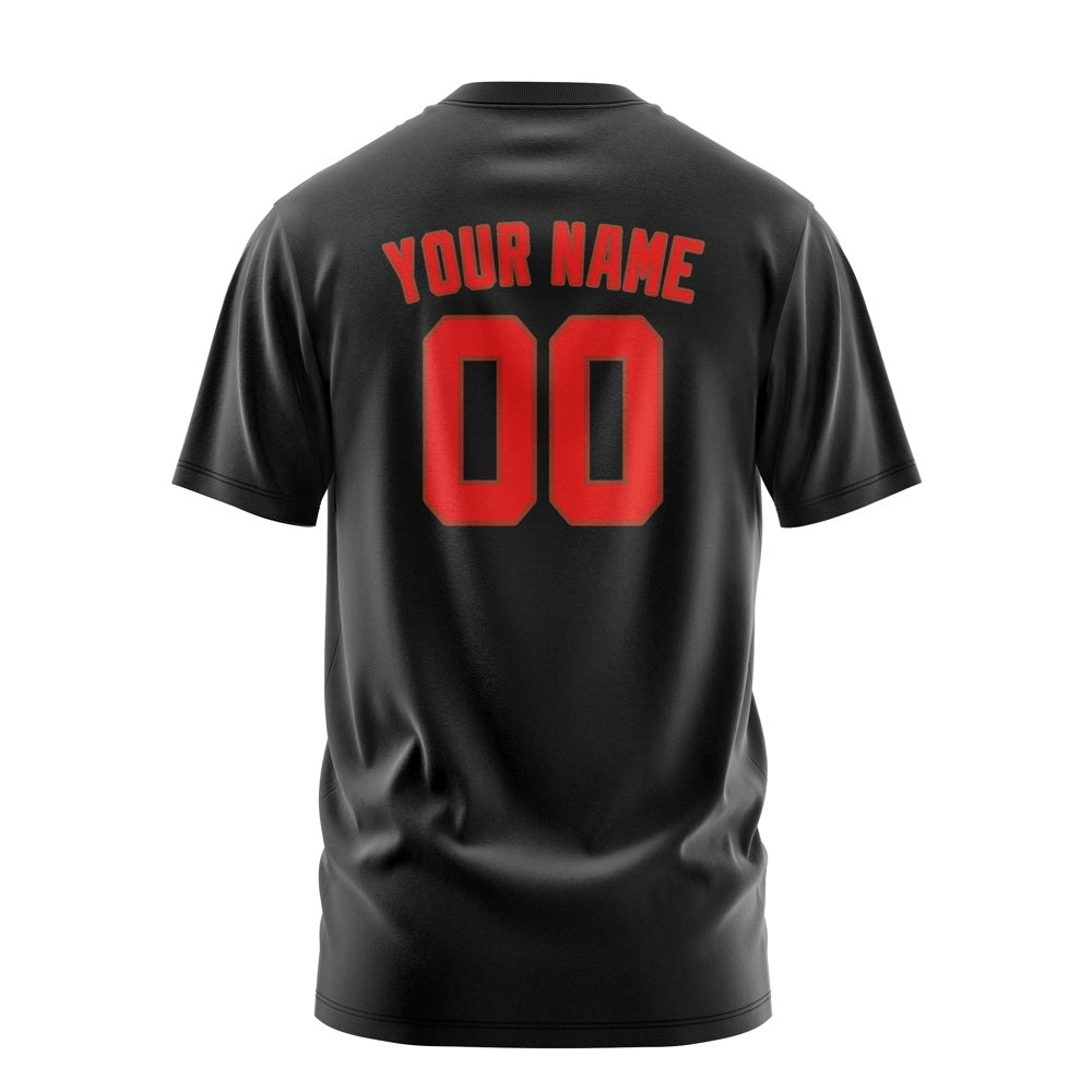 Custom Black Orange Red T-Shirt