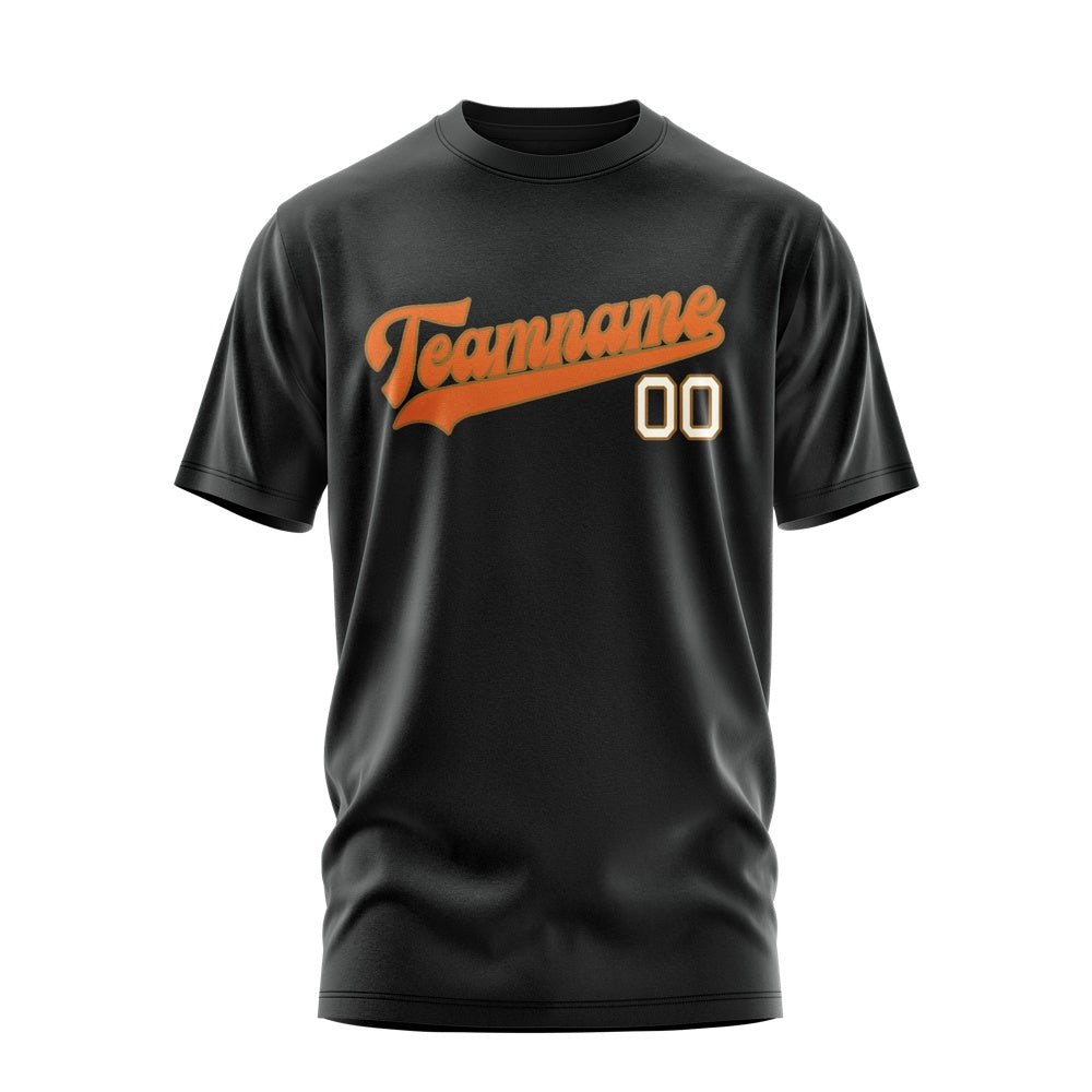Custom Black Orange T-Shirt