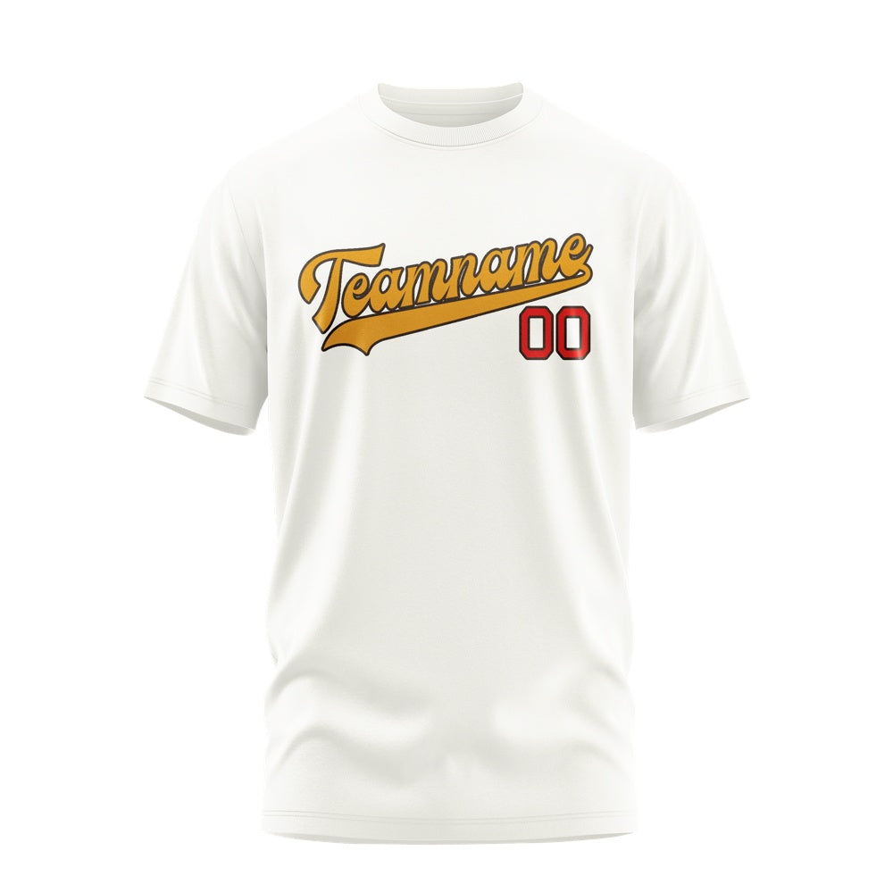 Custom White Yellow T-Shirt