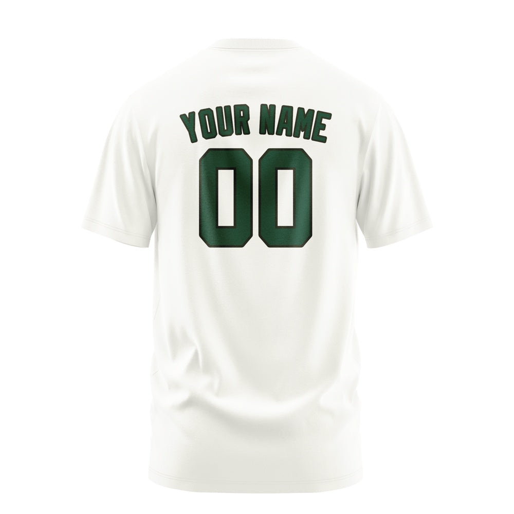 Custom White Green T-Shirt