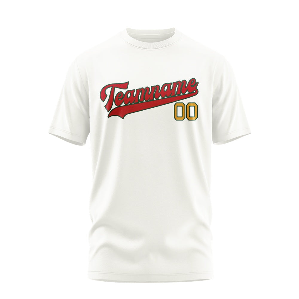 Custom White Red T-Shirt