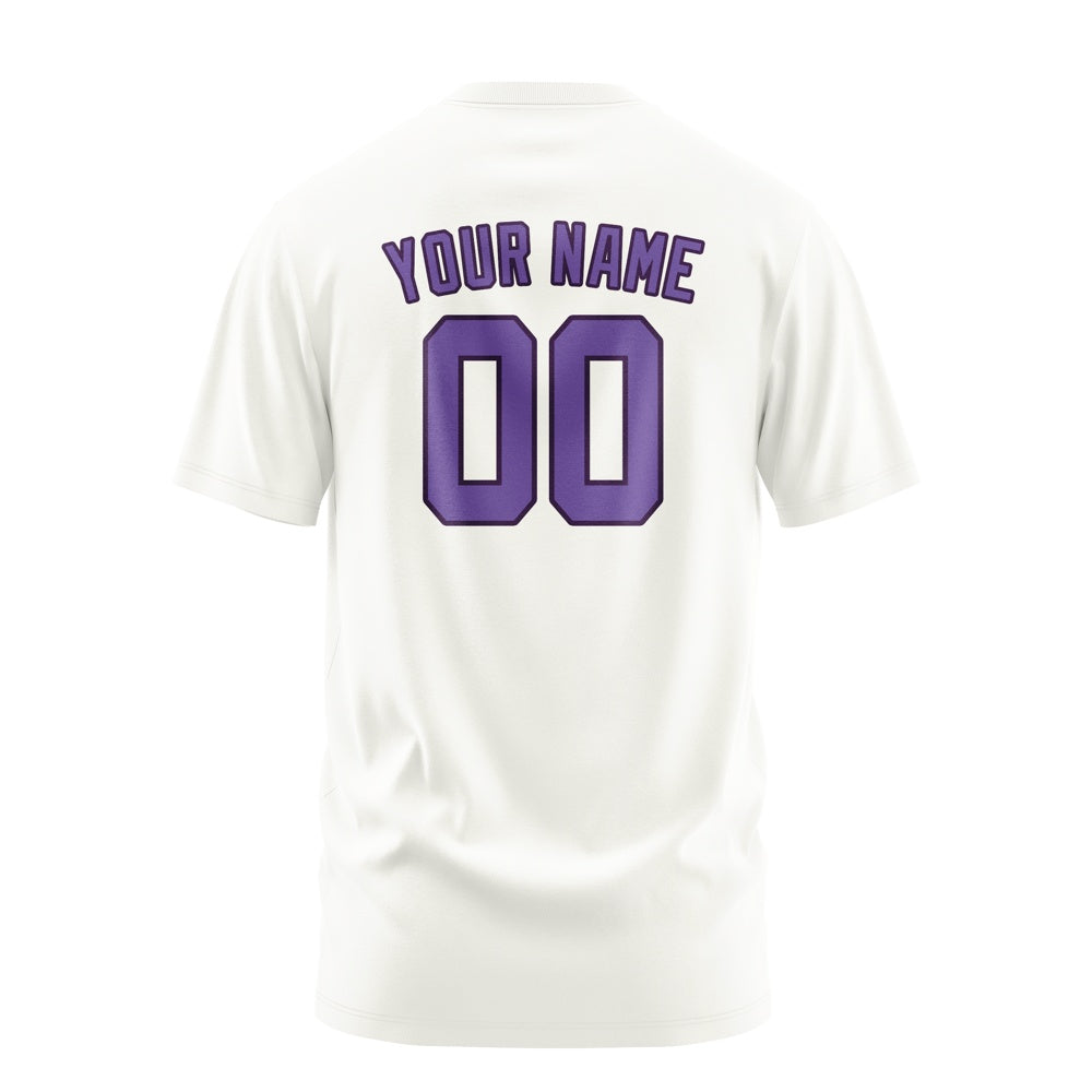 Custom White Light Purple T-Shirt