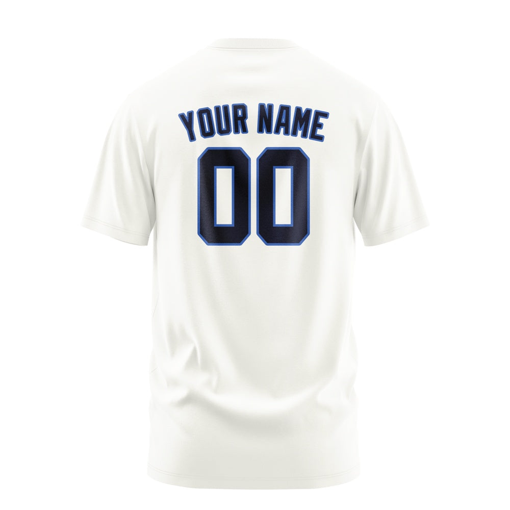 Custom White Navy T-Shirt