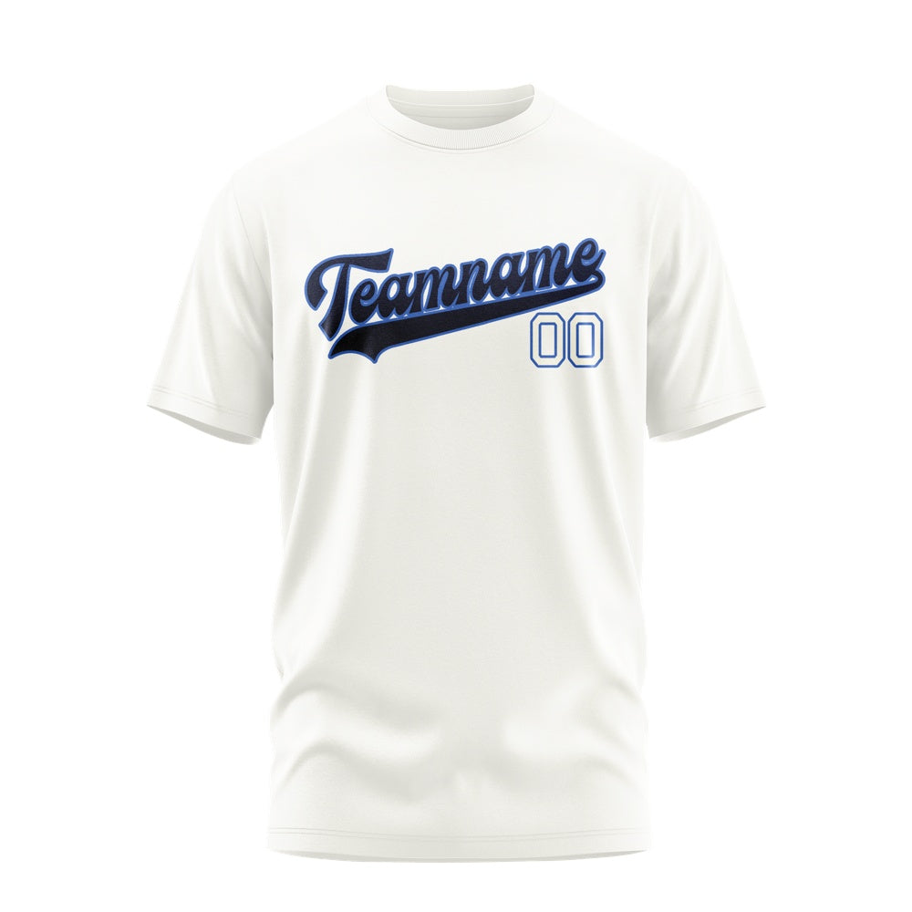 Custom White Navy T-Shirt