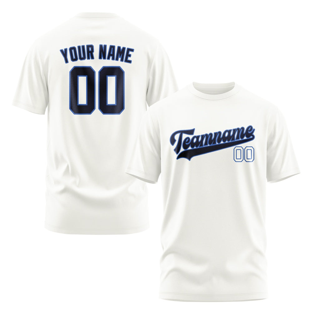 Custom White Navy T-Shirt