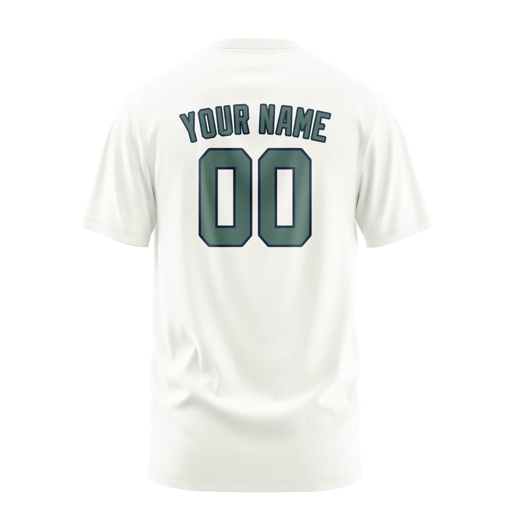 Custom White Blue Green T-Shirt