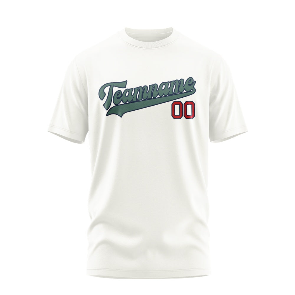 Custom White Blue Green T-Shirt