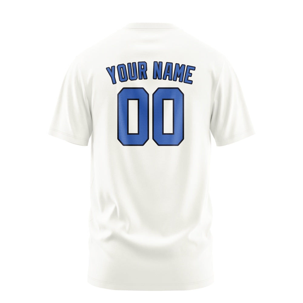 Custom White Sky Blue T-Shirt