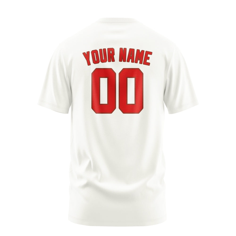 Custom White Orange Red T-Shirt