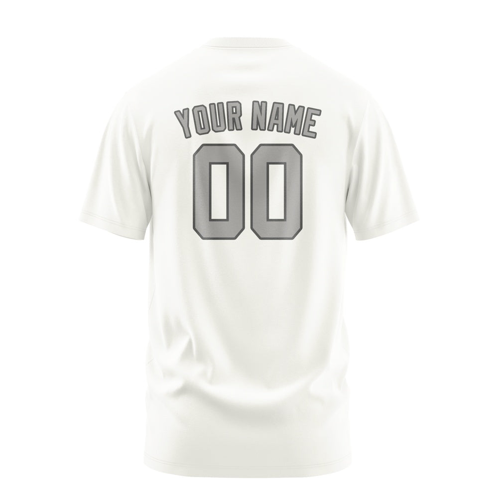 Custom White Gray T-Shirt