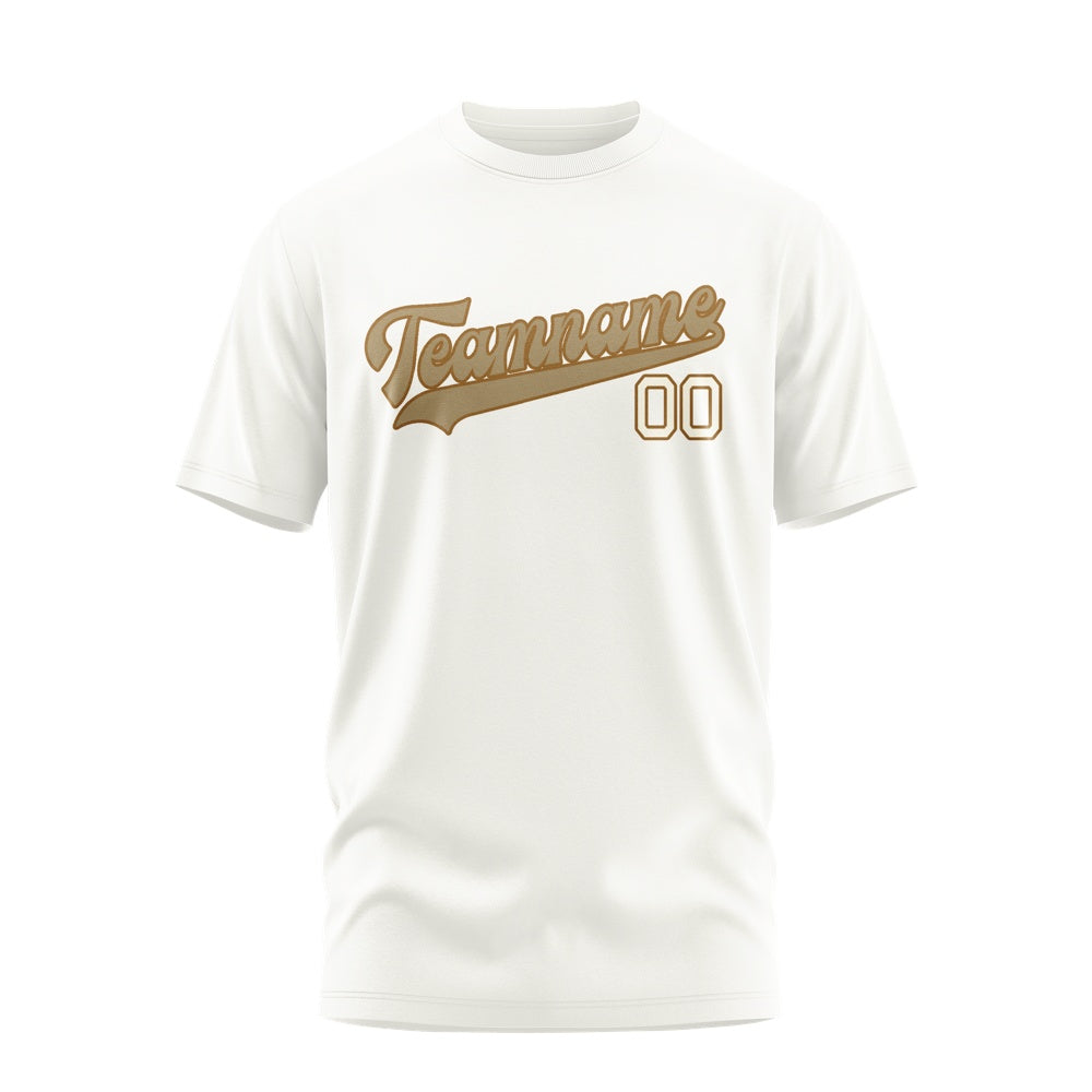 Custom White Light Khaki T-Shirt