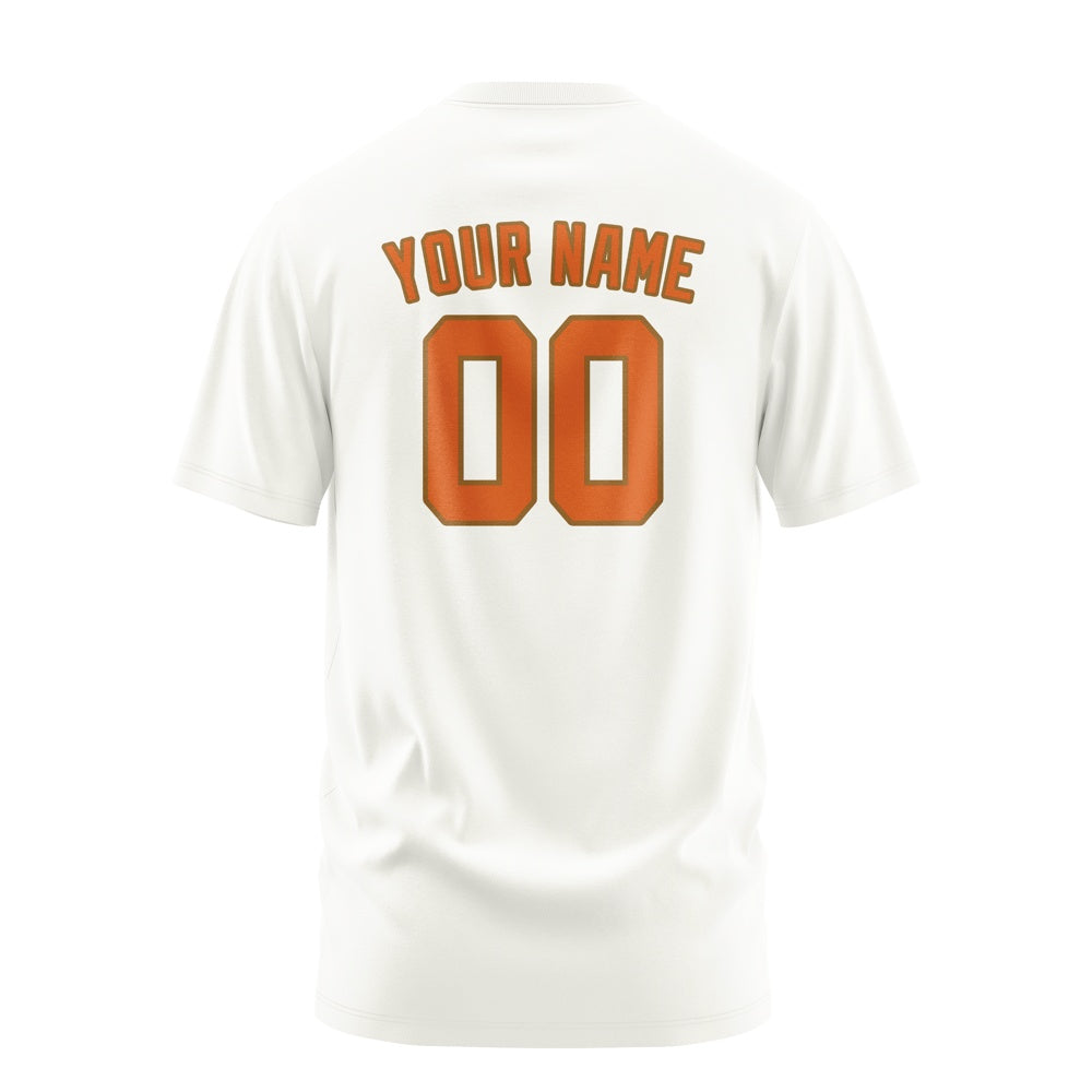 Custom White Orange T-Shirt