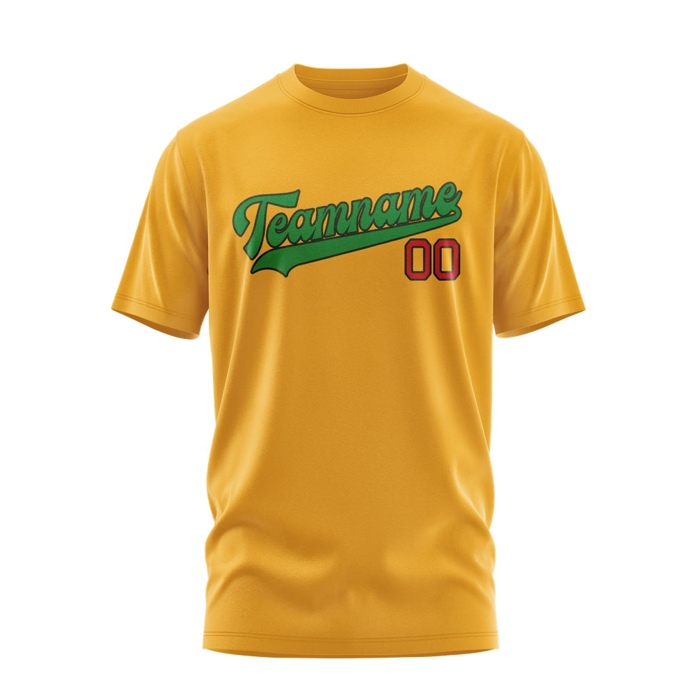 Custom Yellow Emerald Green T-Shirt