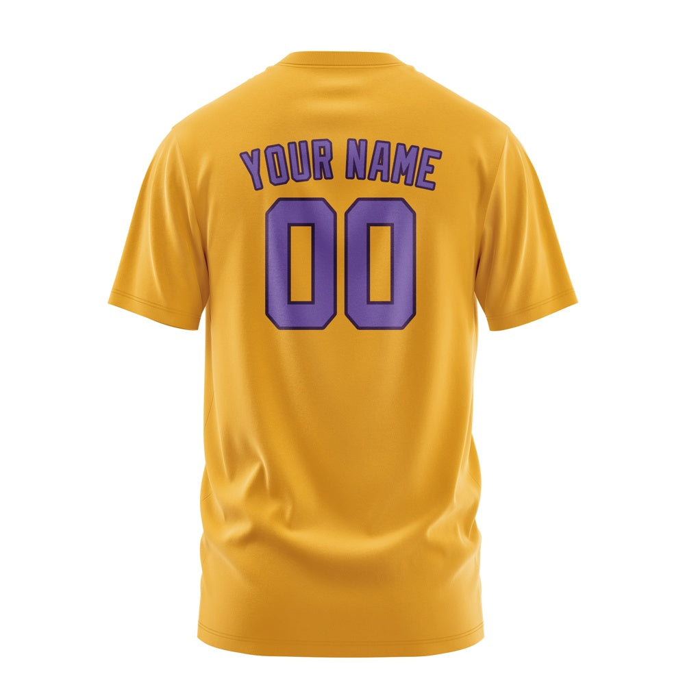 Custom Yellow Light Purple T-Shirt