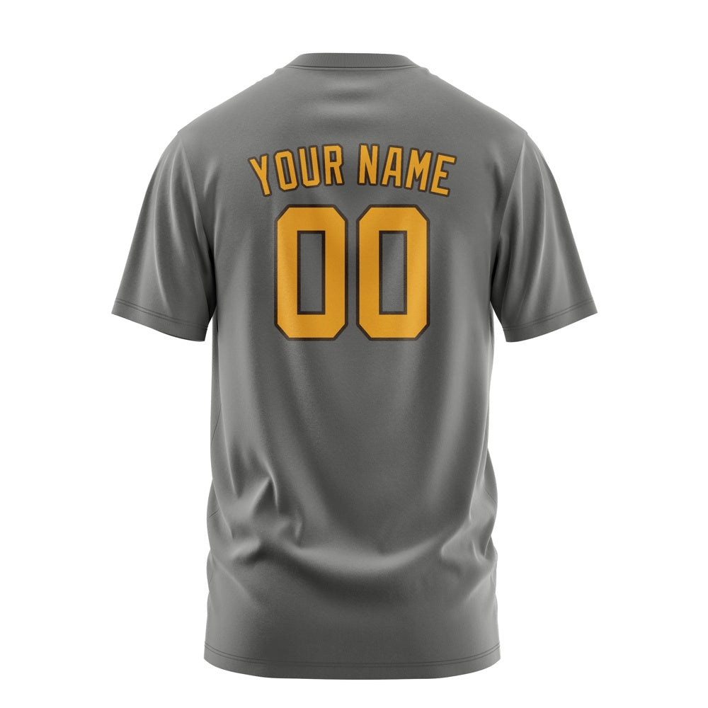 Custom Dark Grey Yellow T-Shirt