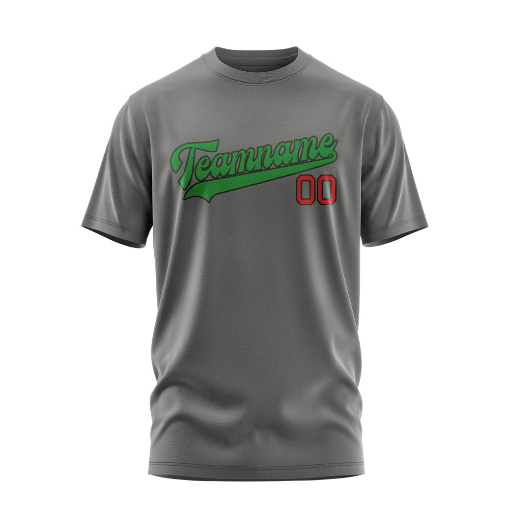 Custom Dark Grey Emerald Green T-Shirt